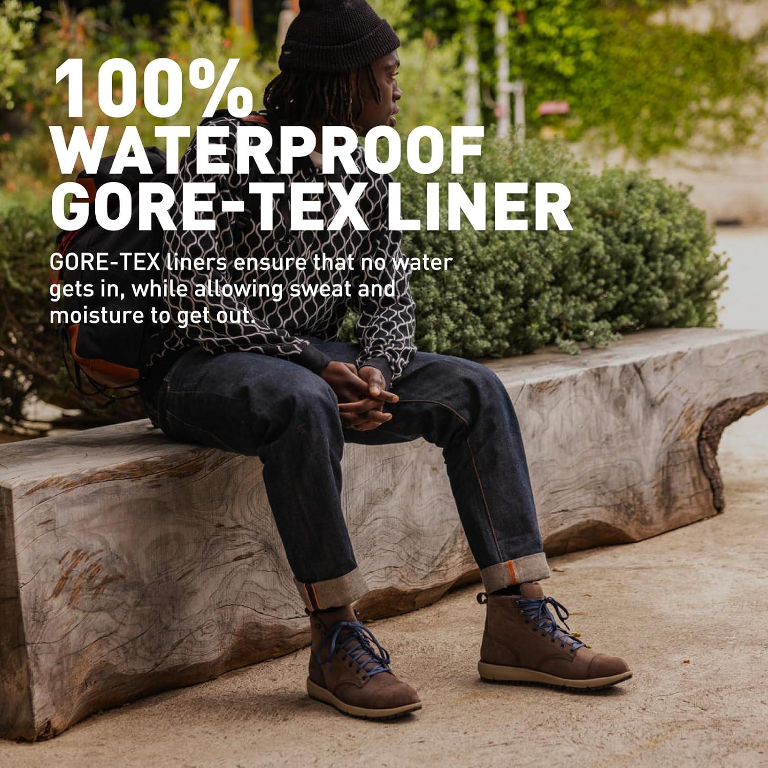 imageDanner Logger 917 6quot Waterproof Hiking Boots for Men FullGrain Leather with Breathable GoreTex Vibram SPE Midsole and 917 Traction OutsoleCap Toe Bracken