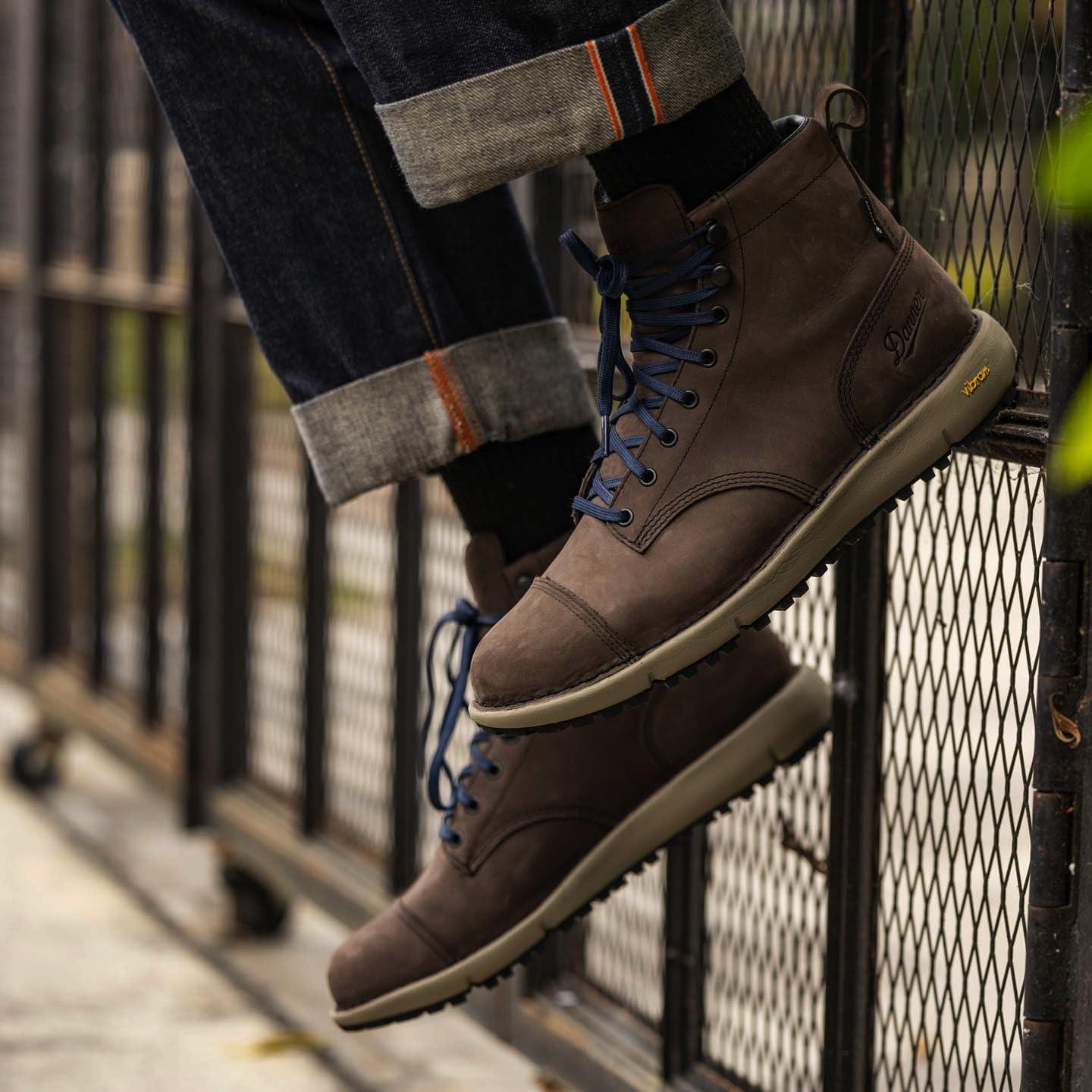 imageDanner Logger 917 6quot Waterproof Hiking Boots for Men FullGrain Leather with Breathable GoreTex Vibram SPE Midsole and 917 Traction OutsoleCap Toe Bracken