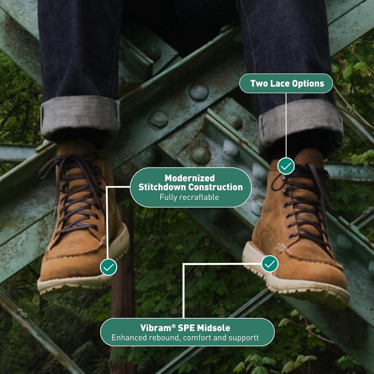 imageDanner Logger 917 Waterproof Moc Toe Work Boots for Men Nubuck Leather with Breathable GoreTex Vibram SPE Midsole and 917 Traction OutsoleCharcoal