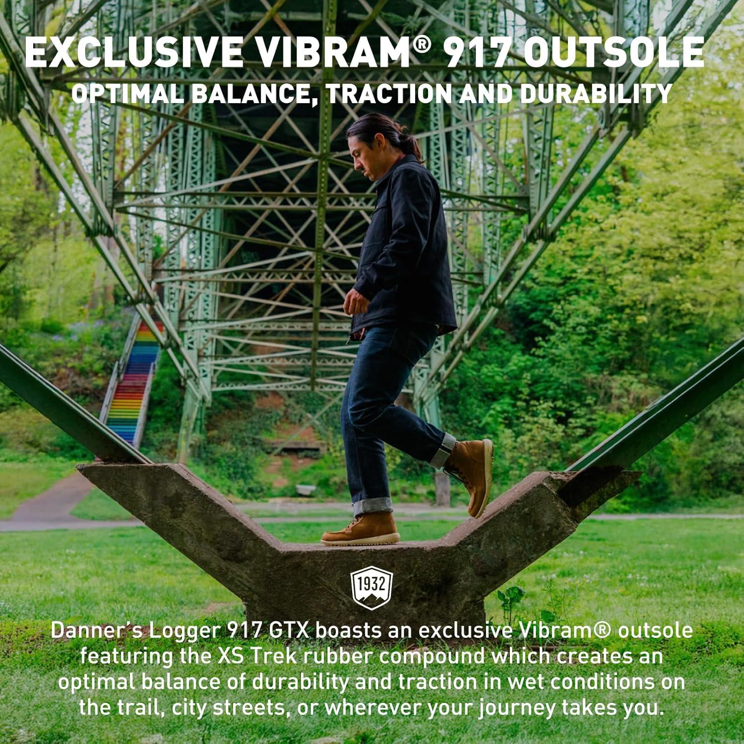 imageDanner Logger 917 Waterproof Moc Toe Work Boots for Men Nubuck Leather with Breathable GoreTex Vibram SPE Midsole and 917 Traction OutsoleCharcoal