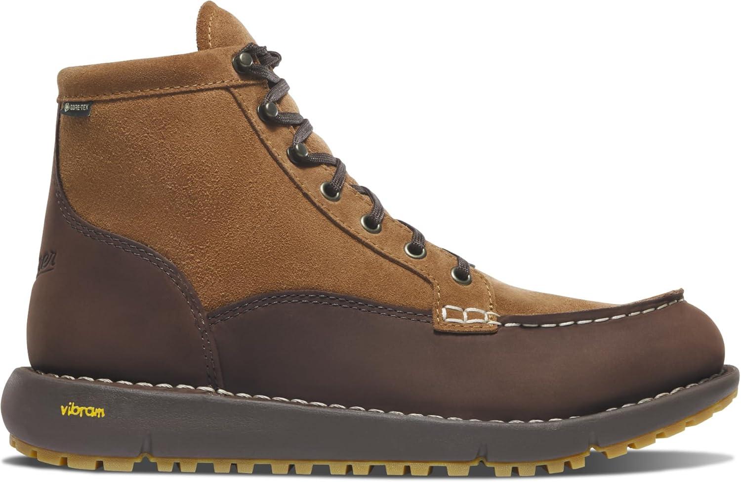 imageDanner Logger 917 Waterproof Moc Toe Work Boots for Men Nubuck Leather with Breathable GoreTex Vibram SPE Midsole and 917 Traction OutsoleCoffee BeanMonks Robe