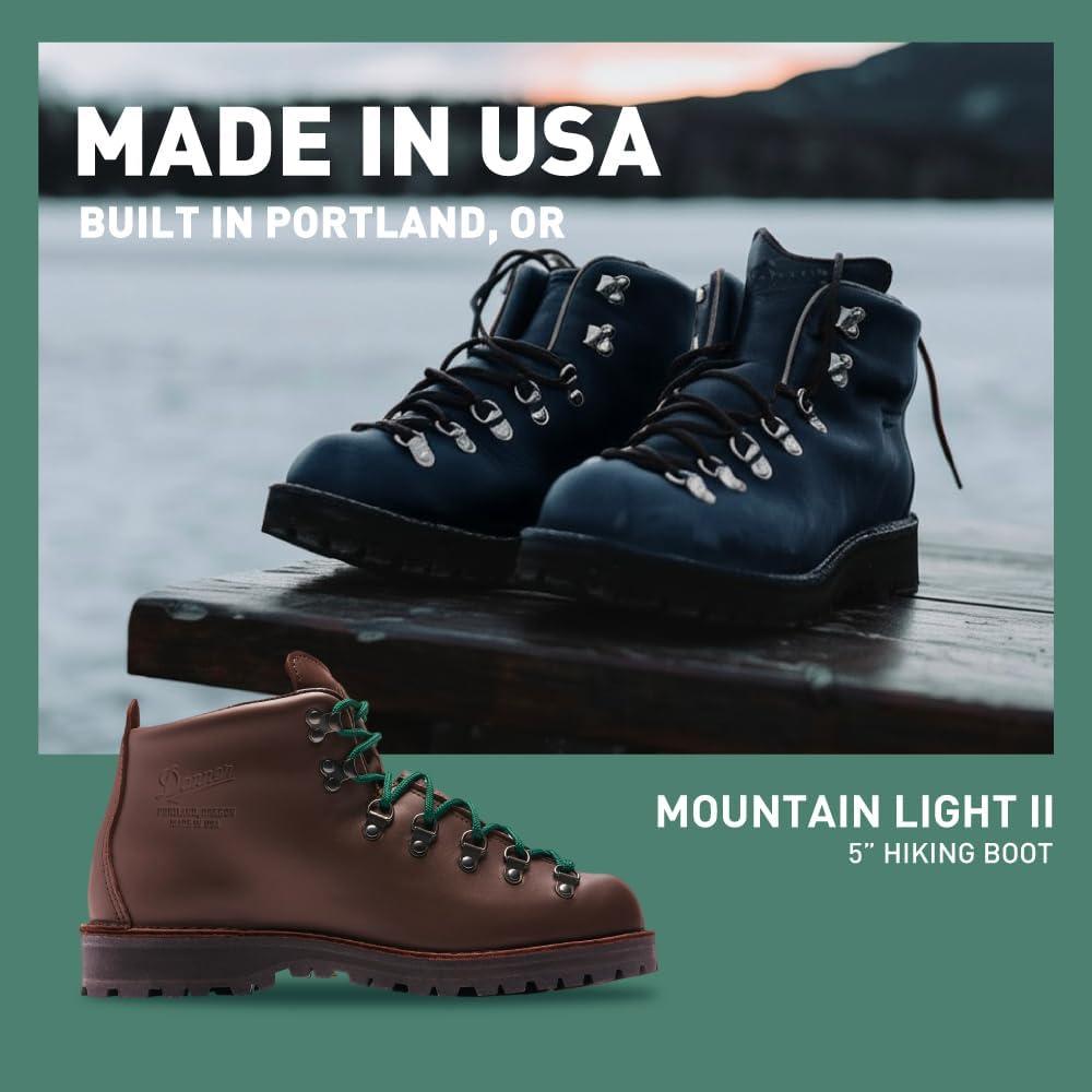 imageDanner Mountain Light II 5 GoreTex Waterproof Hiking Boots for Men with Durable FullGrain Leather Breathable GoreTex Barrier ampamp Traction OutsoleBrown