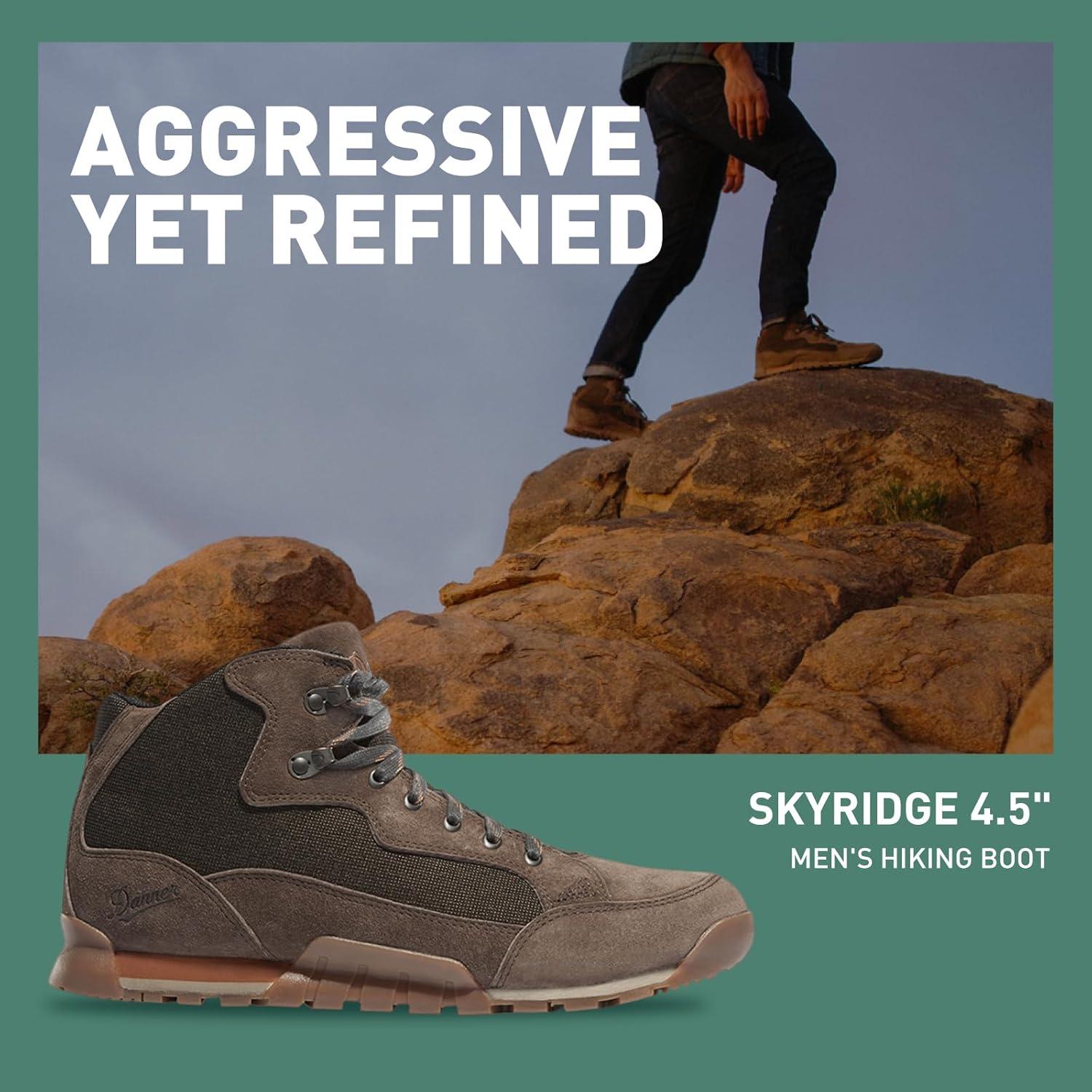 imageDanner Skyridge Hiking Boots for Men Waterproof with Durable Suede ampamp Cotton Ripstop Upper Breathable Lining Comfort Footbed ampamp Traction OutsoleDark Earth