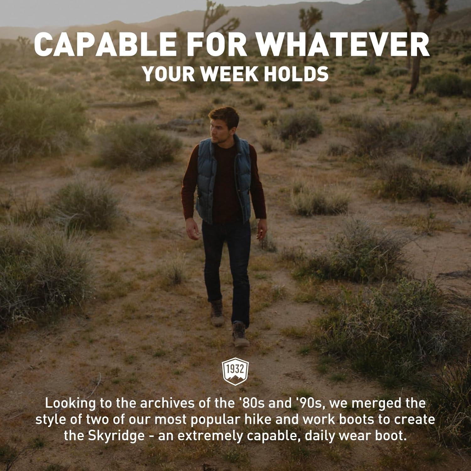 imageDanner Skyridge Hiking Boots for Men Waterproof with Durable Suede ampamp Cotton Ripstop Upper Breathable Lining Comfort Footbed ampamp Traction OutsoleCathay Spice