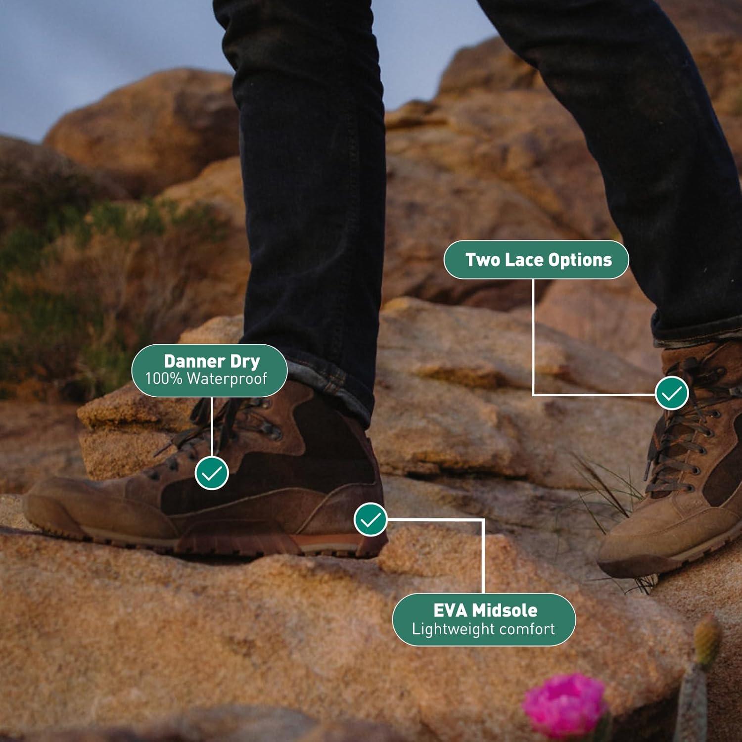 imageDanner Skyridge Hiking Boots for Men Waterproof with Durable Suede ampamp Cotton Ripstop Upper Breathable Lining Comfort Footbed ampamp Traction OutsoleCathay Spice