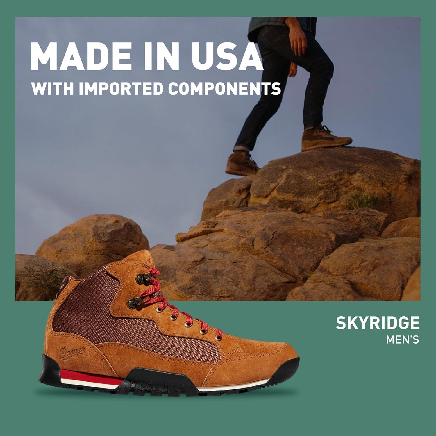 imageDanner Skyridge Hiking Boots for Men Waterproof with Durable Suede ampamp Cotton Ripstop Upper Breathable Lining Comfort Footbed ampamp Traction OutsoleCathay Spice