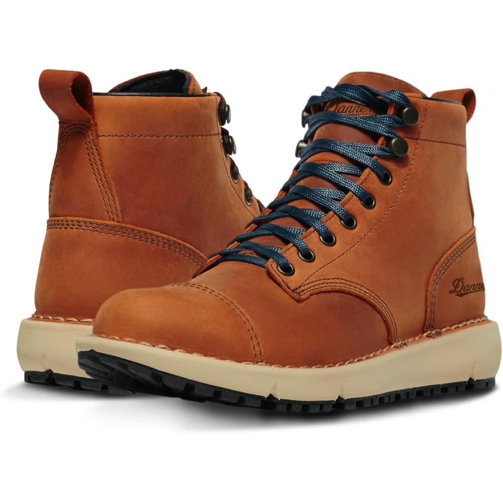 imageDanner Logger 917 6quot Waterproof Hiking Boots for Men FullGrain Leather with Breathable GoreTex Vibram SPE Midsole and 917 Traction OutsoleCap Toe Sierra