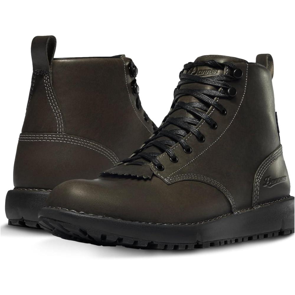 imageDanner Logger 917 6quot Waterproof Hiking Boots for Men FullGrain Leather with Breathable GoreTex Vibram SPE Midsole and 917 Traction OutsoleCharcoal