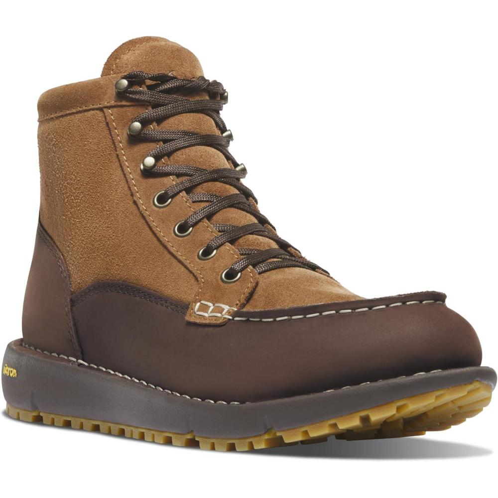 imageDanner Logger 917 Waterproof Moc Toe Work Boots for Men Nubuck Leather with Breathable GoreTex Vibram SPE Midsole and 917 Traction OutsoleCoffee BeanMonks Robe