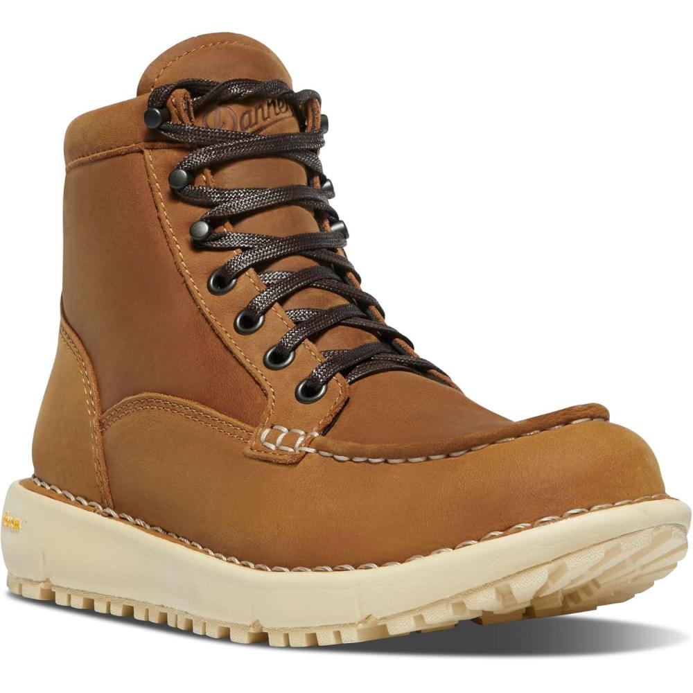 imageDanner Logger 917 Waterproof Moc Toe Work Boots for Women  Nubuck Leather with Breathable GoreTex Vibram SPE Midsole and 917 Traction OutsoleRoasted Pecan